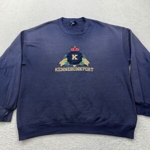 Vintage Kennebunkport Embroidered Crewneck Sweatshirt Men's Blue Pullover
